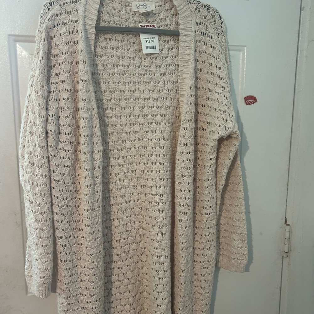Jessica Simpson Beige Open Knit Cardigan